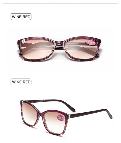 Women's Floral Reading Sunglasses – Brown Lens Eyewear +1.0 to +4.0