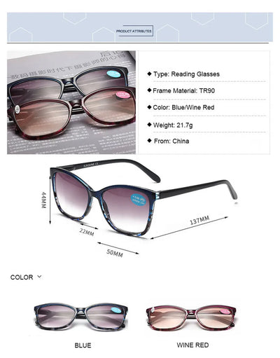 Women's Floral Reading Sunglasses – Brown Lens Eyewear +1.0 to +4.0