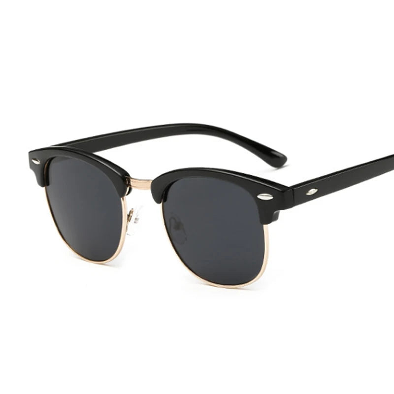 Half Frame Polarized Sunglasses Man Metal Gafas De Sol