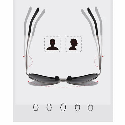 Aviation Metail Frame Polarized Sunglasses Men Color Changing Sun Glasses Pilot