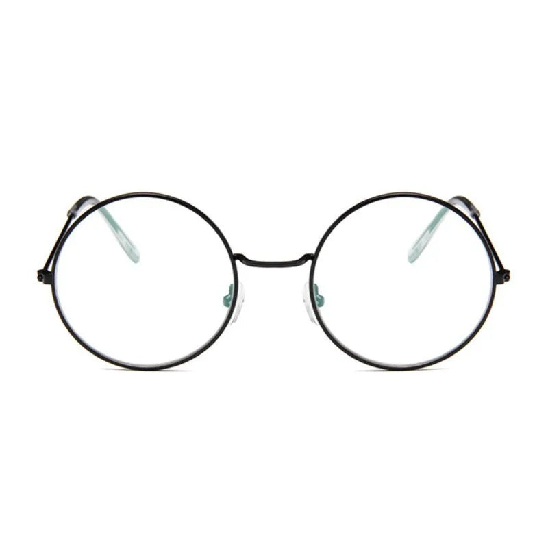 Round Glasses Frame Man Anti Blue Light Glasses Transparent Clear Lens