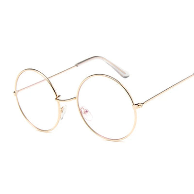Round Glasses Frame Man Anti Blue Light Glasses Transparent Clear Lens