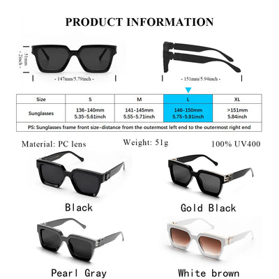Ruiao Retro Black Millionaire Shades Luxury Sunglasses 2025