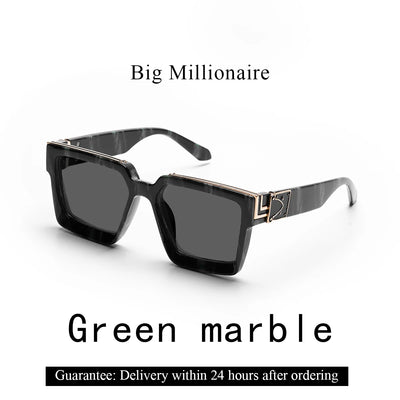 Ruiao Retro Black Millionaire Shades Luxury Sunglasses 2025