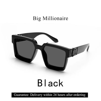 Ruiao Retro Black Millionaire Shades Luxury Sunglasses 2025