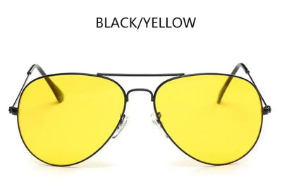 Pilot Yellow Sunglasses Men Day Night Vision