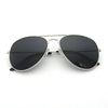 Men Retro Pilot Sunglasses Big Frame Silver Oversized Metal Eyewear Male
