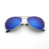 Men Retro Pilot Sunglasses Big Frame Silver Oversized Metal Eyewear Male