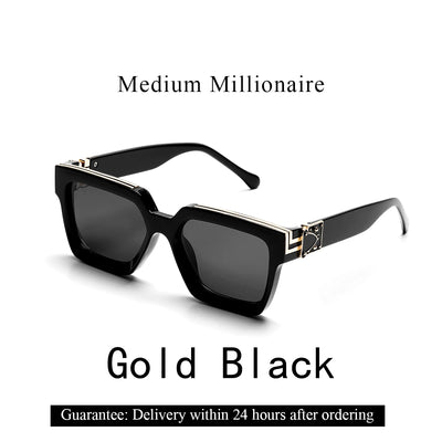 Ruiao Retro Black Millionaire Shades Luxury Sunglasses 2025