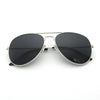 Men Retro Pilot Sunglasses Big Frame Silver Oversized Metal Eyewear Male