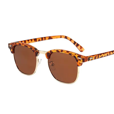 Half Frame Polarized Sunglasses Man Metal Gafas De Sol