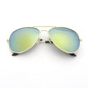 Men Retro Pilot Sunglasses Big Frame Silver Oversized Metal Eyewear Male