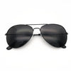 Men Retro Pilot Sunglasses Big Frame Silver Oversized Metal Eyewear Male