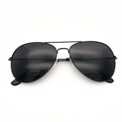 Men Retro Pilot Sunglasses Big Frame Silver Oversized Metal Eyewear Male
