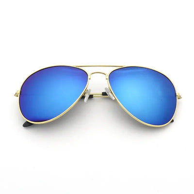 Men Retro Pilot Sunglasses Big Frame Silver Oversized Metal Eyewear Male