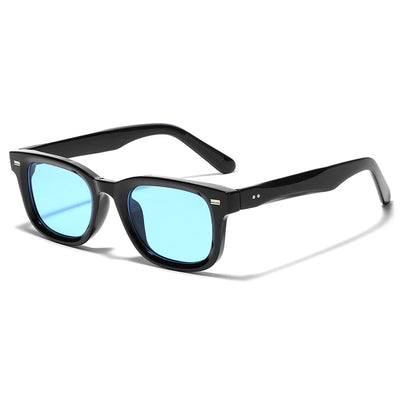 Retro Small Square Sunglasses Women Men Rivets Orange Shades
